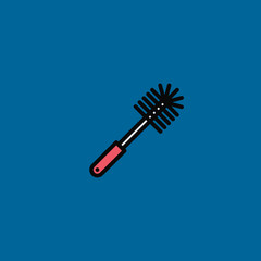 toilet brush icon flat design