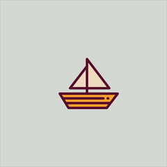 sailboat icon flat design