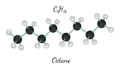 C8H18 octane molecule