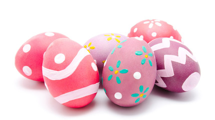 Perfect colorful handmade easter eggs isolated
