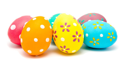 Perfect colorful handmade easter eggs isolated
