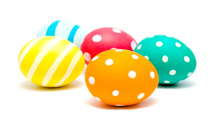 Perfect colorful handmade easter eggs isolated