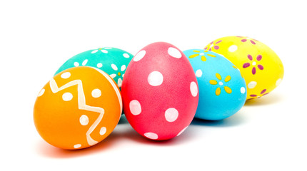 Perfect colorful handmade easter eggs isolated