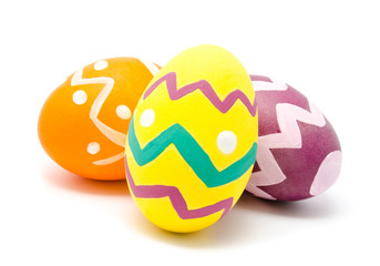 Perfect colorful handmade easter eggs isolated