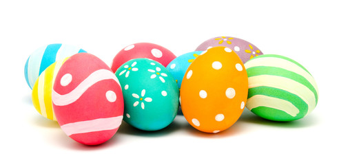Perfect colorful handmade easter eggs isolated