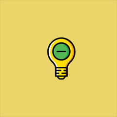 light bulb icon flat design