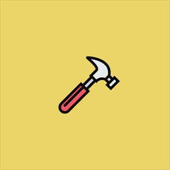 hammer icon flat design