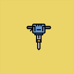 jackhammer icon flat design