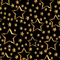 abstract seamless stars pattern. Grunge urban background in black and white colors for girls, boys, childish, fashion and sport clothes. Silhouette repeated backdrop.