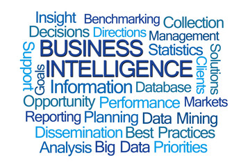 Obraz premium Business Intelligence Word Cloud