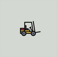 forklift icon flat design