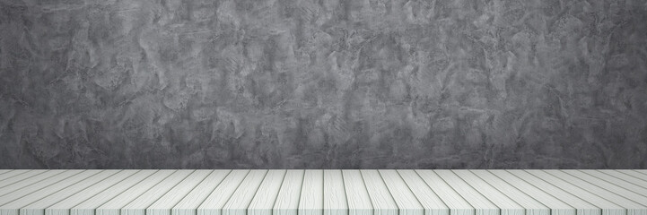 empty wood floor and cement wall