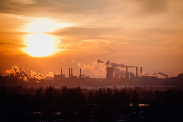 Fototapeta premium Pollution at sunset