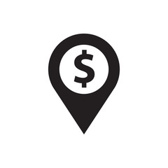 dollar location icon illustration