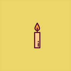 candle icon flat design