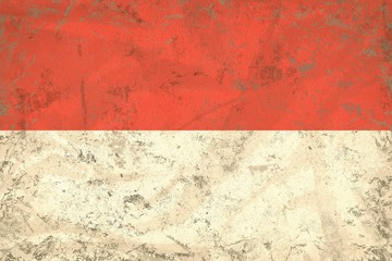 Vintage Indonesia flag texture