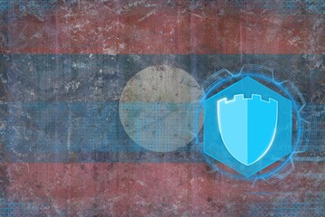 Lao People Democratic Republic internet protection. Net security concept.