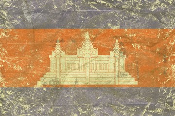 Grunge Cambodia flag background