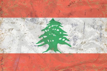 Vintage Lebanon flag texture  on pastel paper