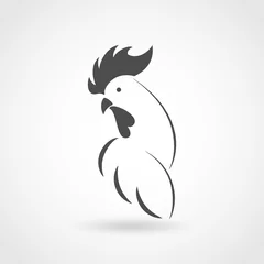 Fototapeten Rooster drowing in logo style - the symbol of the chinees new ye © Artanita