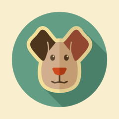 Dog flat icon. Animal head vector illustration