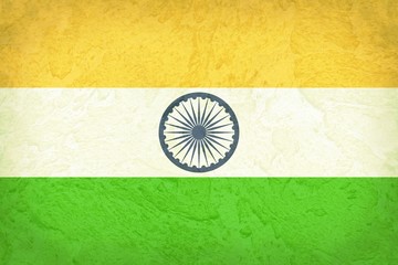 Fototapeta na wymiar Vintage India flag pattern on rustic plaster