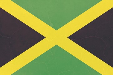 Jamaica flag  on cracked concrete