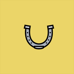 horseshoe icon flat design