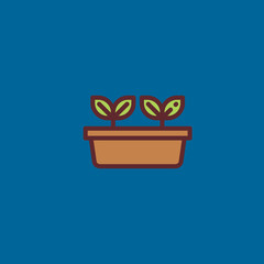 leaf icon flat design