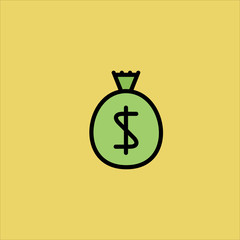 money icon fat design