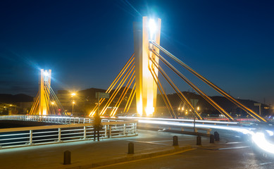 Obraz premium Bridge of Can Peixauet in Santa Coloma de Gramenet over Besos