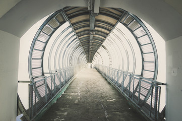 Glass bridge over highway