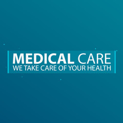 Poster, Medical care. Medical gown. Vector flat illustration.