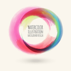 Watercolor circle texture. Vector watercoluor circle elements for design.