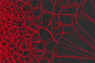 Abstract 3d voronoi lattice on black background