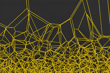 Abstract 3d voronoi lattice on black background