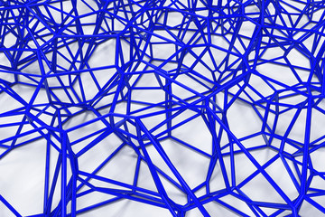 Abstract 3d voronoi lattice on white background