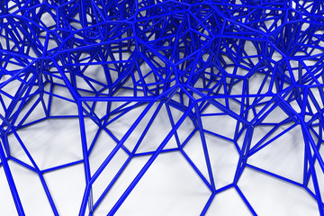 Abstract 3d voronoi lattice on white background