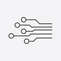 Circuit board icon. Technology scheme symbol flat vector illustration on white background.