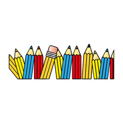 pencil color icon stock, vector illustration design image
