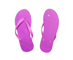 pink beach shoes isolated on white background