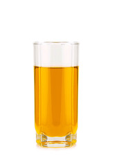 Apple juice in glass isolated on white