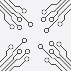 Circuit board icon. Technology scheme symbol flat vector illustration on white background.
