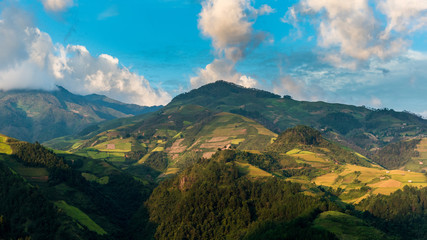 Obraz premium Beautiful landscape Rice fields on terraced of Mu Cang Chai, YenBai, Vietnam.