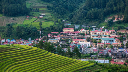 Beautiful landscape Mu Cang Chai town in YenBai, Vietnam.