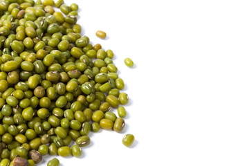 Mung beans isolated on white background