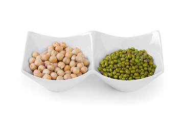 Mung beans isolated on white background
