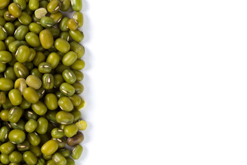 Mung beans isolated on white background