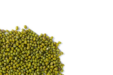 Mung beans isolated on white background
