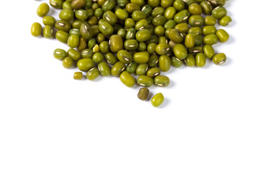 Mung beans isolated on white background